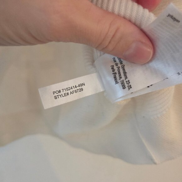 Lacoste Women's V-Neck Ribbed Cream Lightweight Sweater Shirt Oversize S (34) - Picture 7 of 7